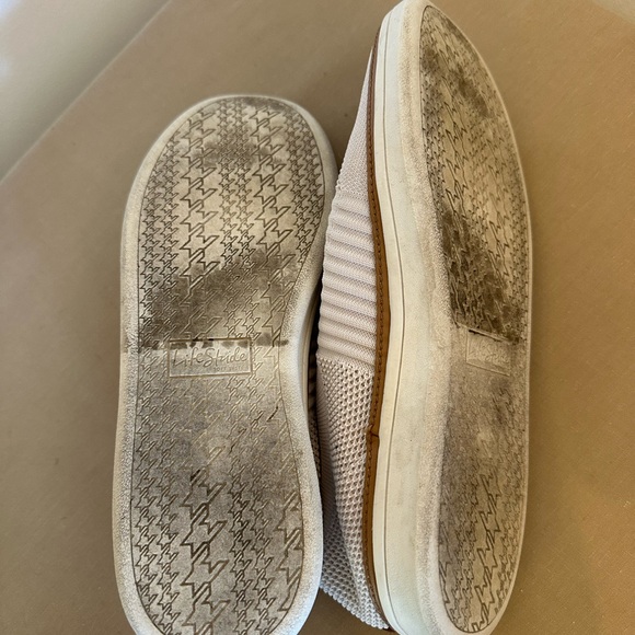 Womens Cream Slip-On Sneakers - Picture 3 of 3